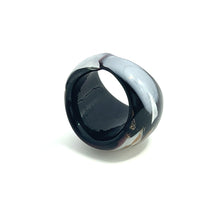 Handmade Glass Acrylic Ring Monochrome Opulence Infinity Band