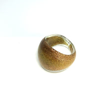 Handmade Glass Acrylic Ring Gilded Luminescent Infinity Band