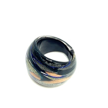 Handmade Glass Acrylic Ring Celestial Aqua Fusion Infinity Band