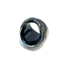 Handmade Glass Acrylic Ring Celestial Aqua Fusion Infinity Band