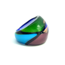 Handmade Glass Acrylic Ring Chromatic  Infinity Band