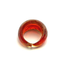 Handmade Glass Acrylic Ring Brilliance Ember's Gilded Infinity Band