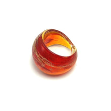 Handmade Glass Acrylic Ring Brilliance Ember's Gilded Infinity Band