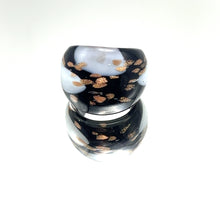 Handmade Glass Acrylic Ring Gilded Elegance Monochrome Infinity Band