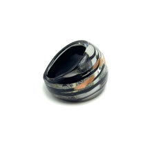 Handmade Glass Acrylic Ring Monochrome's Luminance Infinity Band