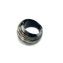 Handmade Glass Acrylic Ring Monochrome's Luminance Infinity Band