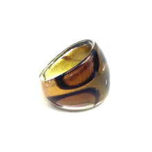 Handmade Glass Acrylic Ring Elegance Gleaming Autumn Infinity Band