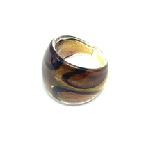 Handmade Glass Acrylic Ring Elegance Gleaming Autumn Infinity Band