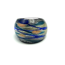 Handmade Glass Acrylic Ring Fusion Aqua Celestial Infinity Band