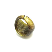 Handmade Glass Acrylic Ring Luminescent Gilded Aura Infinity Band