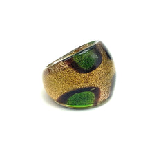 Handmade Glass Acrylic Ring Meadow Golden Blossom Infinity Band