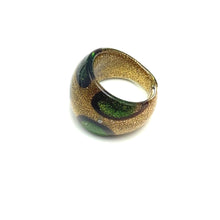 Handmade Glass Acrylic Ring Meadow Golden Blossom Infinity Band