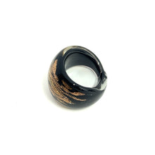 Handmade Glass Acrylic Ring Midnight's Glimmer Infinity Band