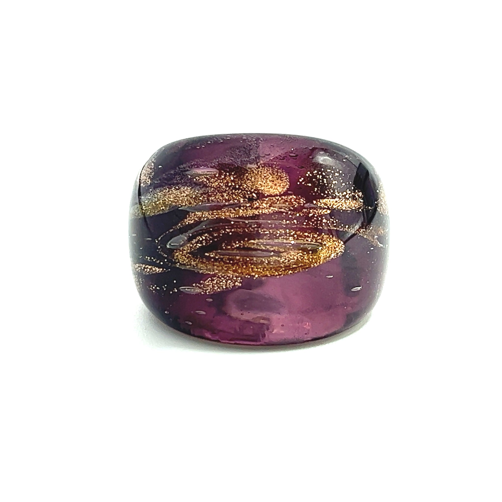 Handmade Glass Acrylic Ring Radiant Glim Orchid Infinity Band