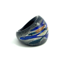 Handmade Glass Acrylic Ring Celestial Fusion Aqua Infinity Band