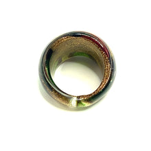 Handmade Glass Acrylic Ring Golden Foliage Autumn Citrus Infinity Band