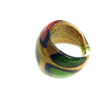 Handmade Glass Acrylic Ring Golden Foliage Autumn Citrus Infinity Band