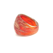 Handmade Glass Acrylic Ring Gilded Ember's Resplendent Infinity Band