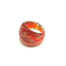 Handmade Glass Acrylic Ring Gilded Ember's Resplendent Infinity Band