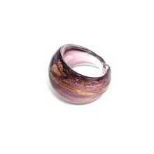 Handmade Glass Acrylic Ring Orchid Radiant Glim Infinity Band