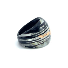 Handmade Glass Acrylic Ring Luminance Monochrome Infinity Band