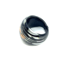 Handmade Glass Acrylic Ring Luminance Monochrome Infinity Band