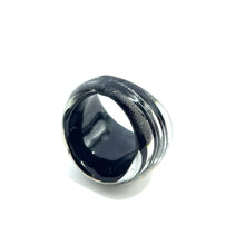 Handmade Glass Acrylic Ring Luminance Monochrome Infinity Band