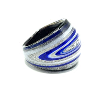 Handmade Glass Acrylic Ring Azure Galactic Luster Infinity Band