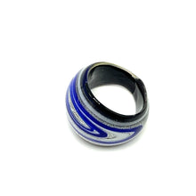 Handmade Glass Acrylic Ring Azure Galactic Luster Infinity Band