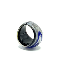 Handmade Glass Acrylic Ring Azure Galactic Luster Infinity Band