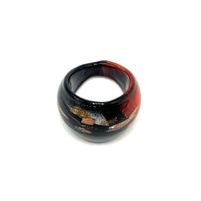 Handmade Glass Acrylic Ring Colourful Sunset Opulent Infinity Band