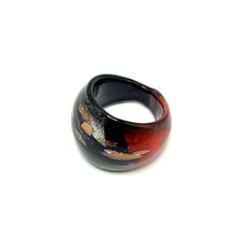 Handmade Glass Acrylic Ring Colourful Sunset Opulent Infinity Band