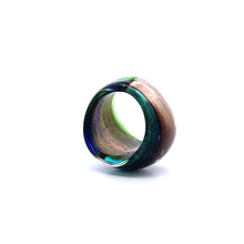 Handmade Glass Acrylic Ring Spectrum Mosaic Glow Infinity Band