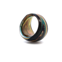 Handmade Glass Acrylic Ring Galactic Gleam Verdant Infinity Band