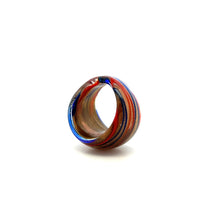 Handmade Glass Acrylic Ring Artisan Striped Splendor Golden Infinity Band