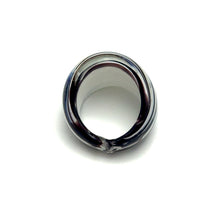 Handmade Glass Acrylic Ring Neutral Elegance White  Infinity Band