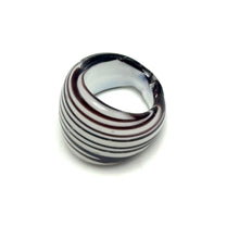 Handmade Glass Acrylic Ring Neutral Elegance White  Infinity Band