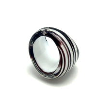 Handmade Glass Acrylic Ring Neutral Elegance White  Infinity Band