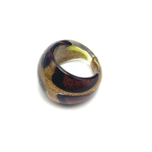 Handmade Glass Acrylic Ring Elegance Autumn Gleaming Infinity Band