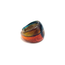 Handmade Glass Acrylic Ring Lagoon Elegance Fusion Sunset Infinity Band