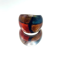 Handmade Glass Acrylic Ring Lagoon Elegance Fusion Sunset Infinity Band