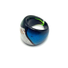 Handmade Glass Acrylic Ring Radiance's Aqua Artistry Infinity Band