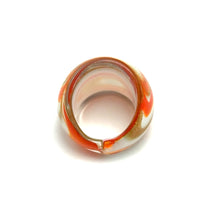 Handmade Glass Acrylic Ring Orange Palette of the Artisan Infinity Band