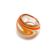 Handmade Glass Acrylic Ring Orange Palette of the Artisan Infinity Band