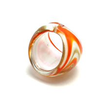 Handmade Glass Acrylic Ring Orange Palette of the Artisan Infinity Band