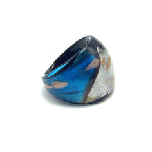 Handmade Glass Acrylic Ring Aqua Radiance's Artistry Infinity Band