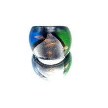 Handmade Glass Acrylic Ring Aqua Radiance's Artistry Infinity Band