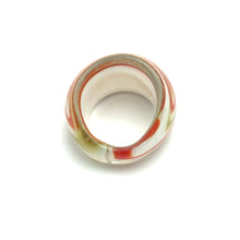 Handmade Glass Acrylic Ring Artisan's Palette Orange Infinity Band