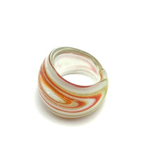 Handmade Glass Acrylic Ring Artisan's Palette Orange Infinity Band