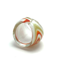 Handmade Glass Acrylic Ring Artisan's Palette Orange Infinity Band